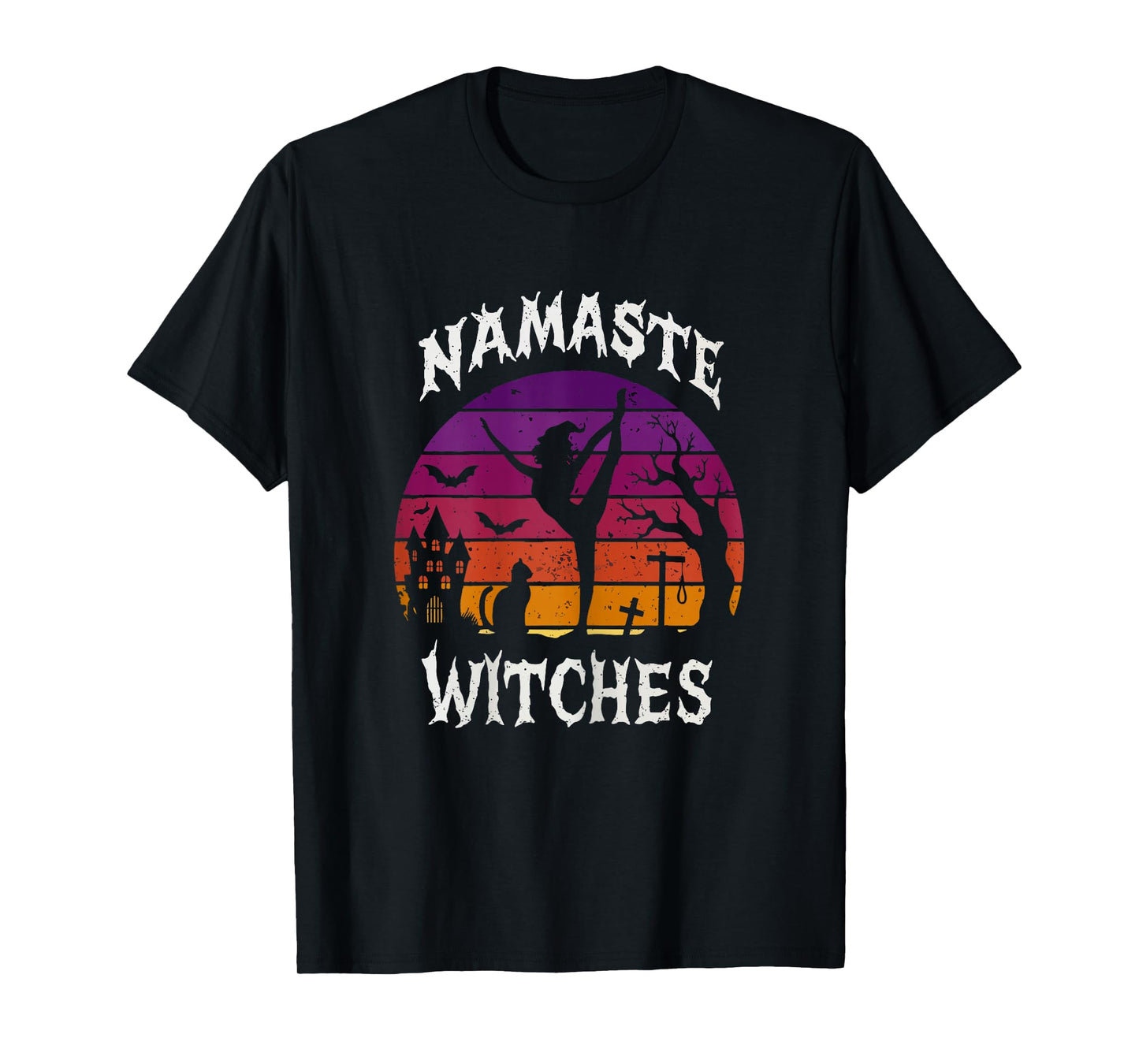 Namaste Witches Halloween Yoga Lover Zen Workout Witchy T-Shirt