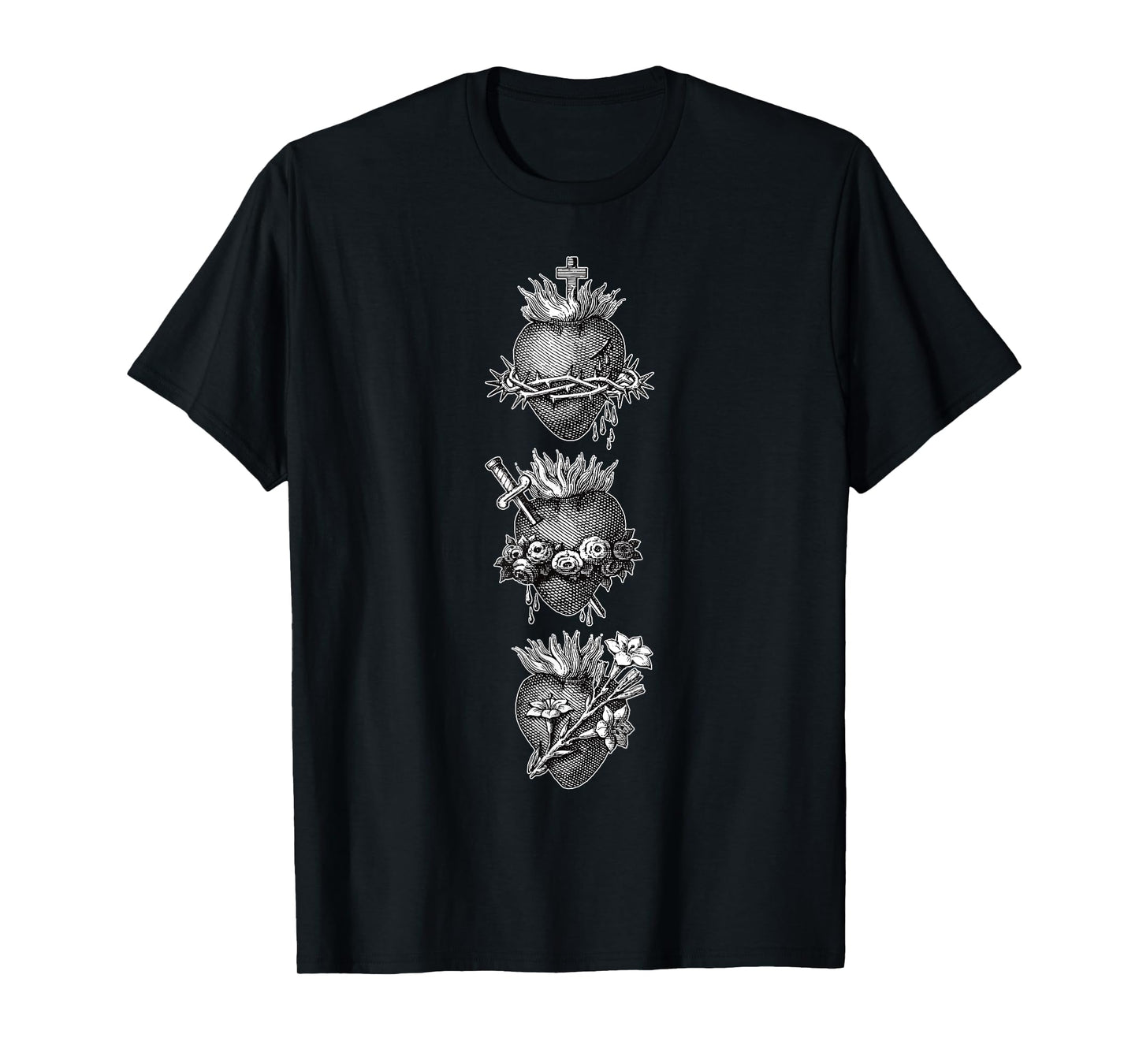 Sacred Hearts of Jesus the Virgin Mary and Saint Joseph T-Shirt