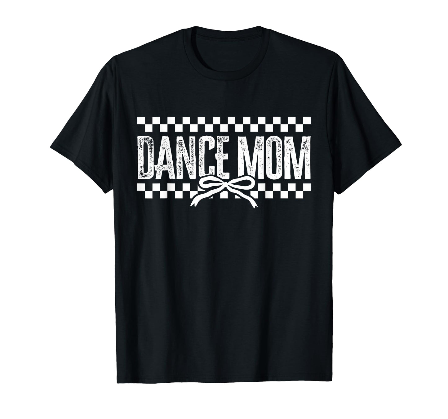 Retro Dance Mom Coquette Bow Checkered Dance Mama Mother Day T-Shirt