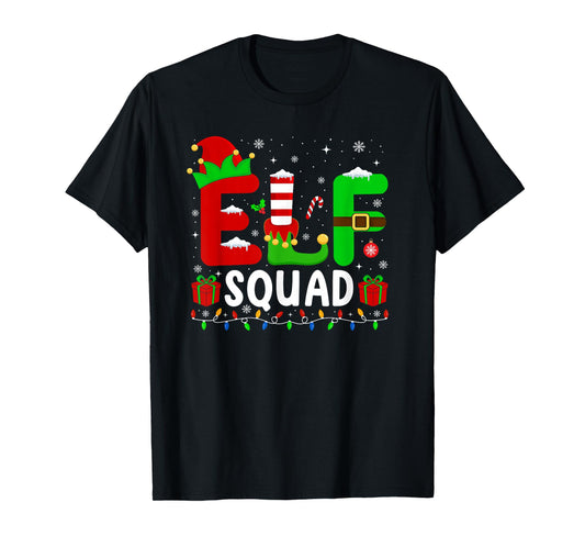 Elf Squad Elf Christmas Family Matching Funny Xmas Pajamas T-Shirt