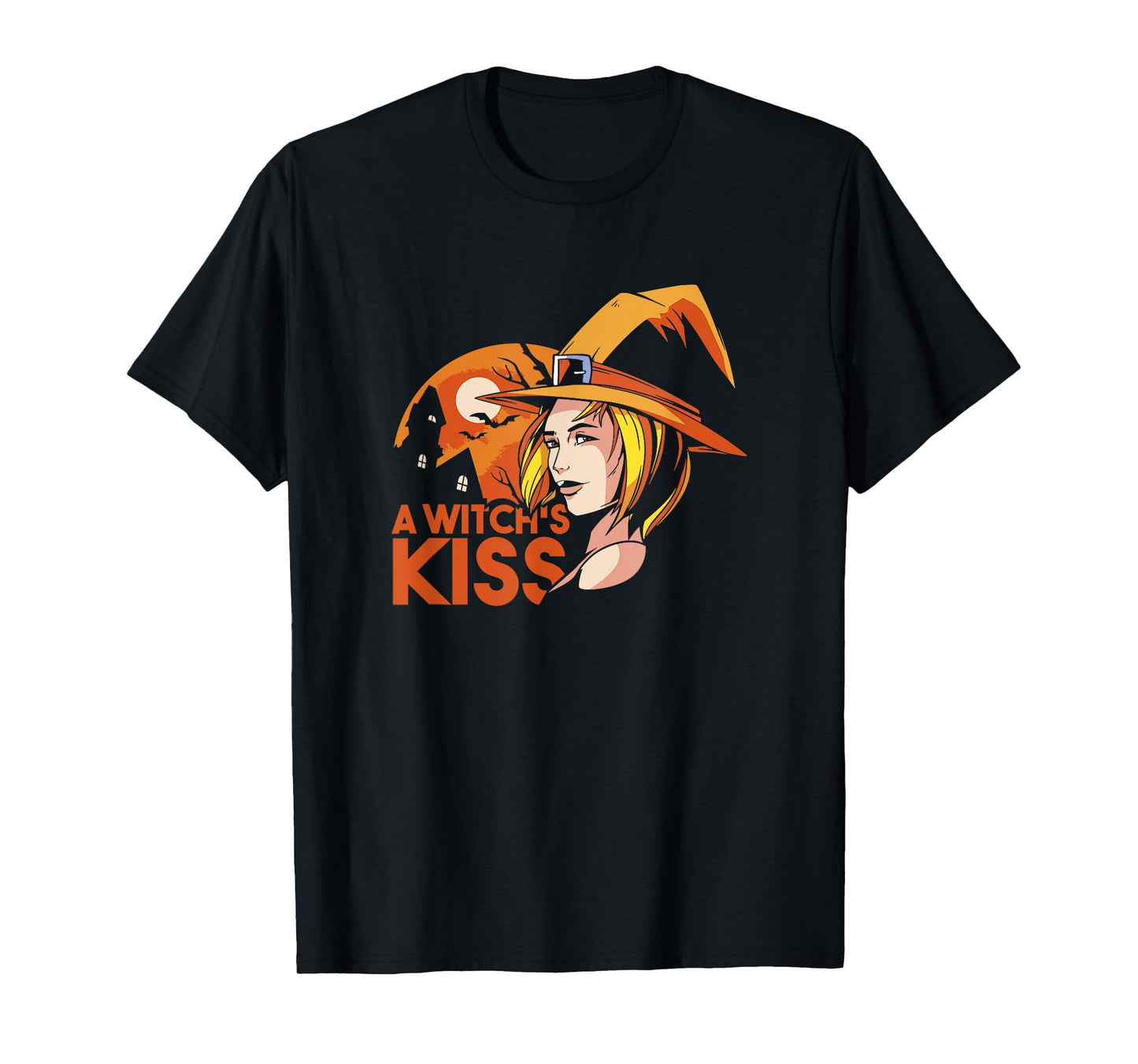 Amazing Spooky Creepy Halloween Witchs kiss T-Shirt
