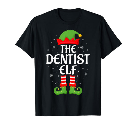 Dentist Elf Xmas Family Matching Elf Squad Christmas T-Shirt