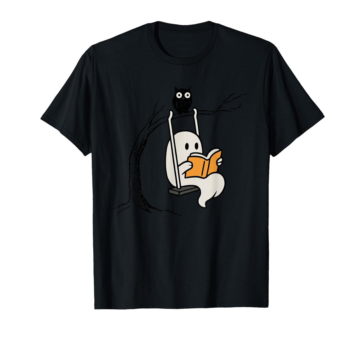 Halloween Ghost Swing Reading Costume Women Kids Men T-Shirt