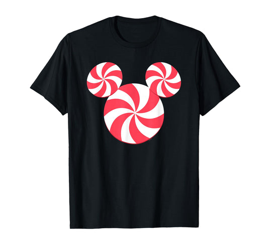 Disney Mickey Mouse Icon Christmas Peppermint Candy Holiday T-Shirt