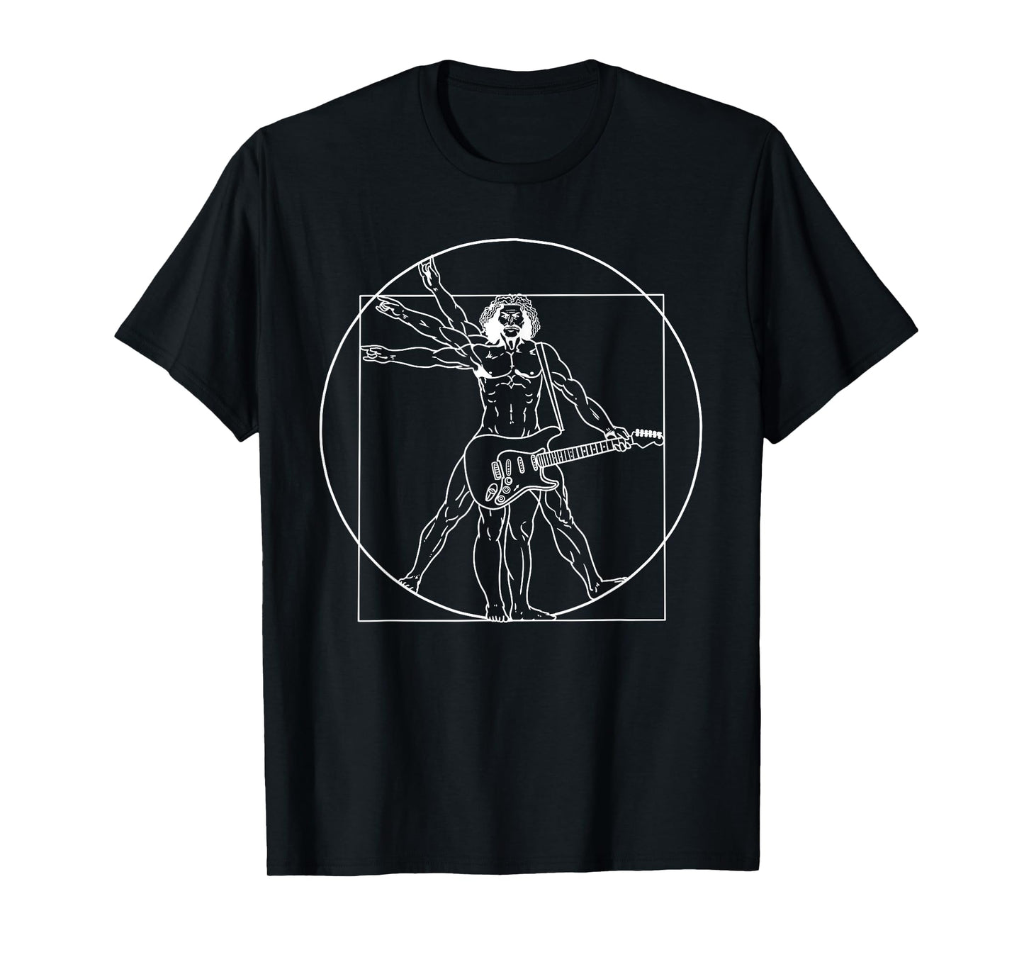 Guitar Da Vinci Vitruvian Man Guitar Player Musicians T-Shirt