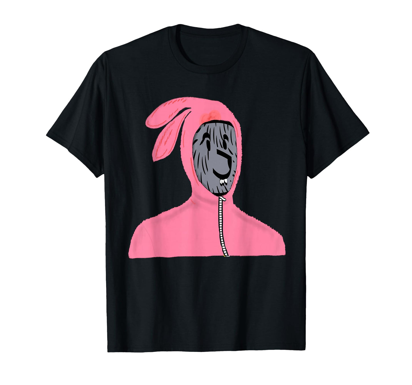 Funny Face Wolf Wolfie Costumes Bunny Pink Halloween Lover T-Shirt