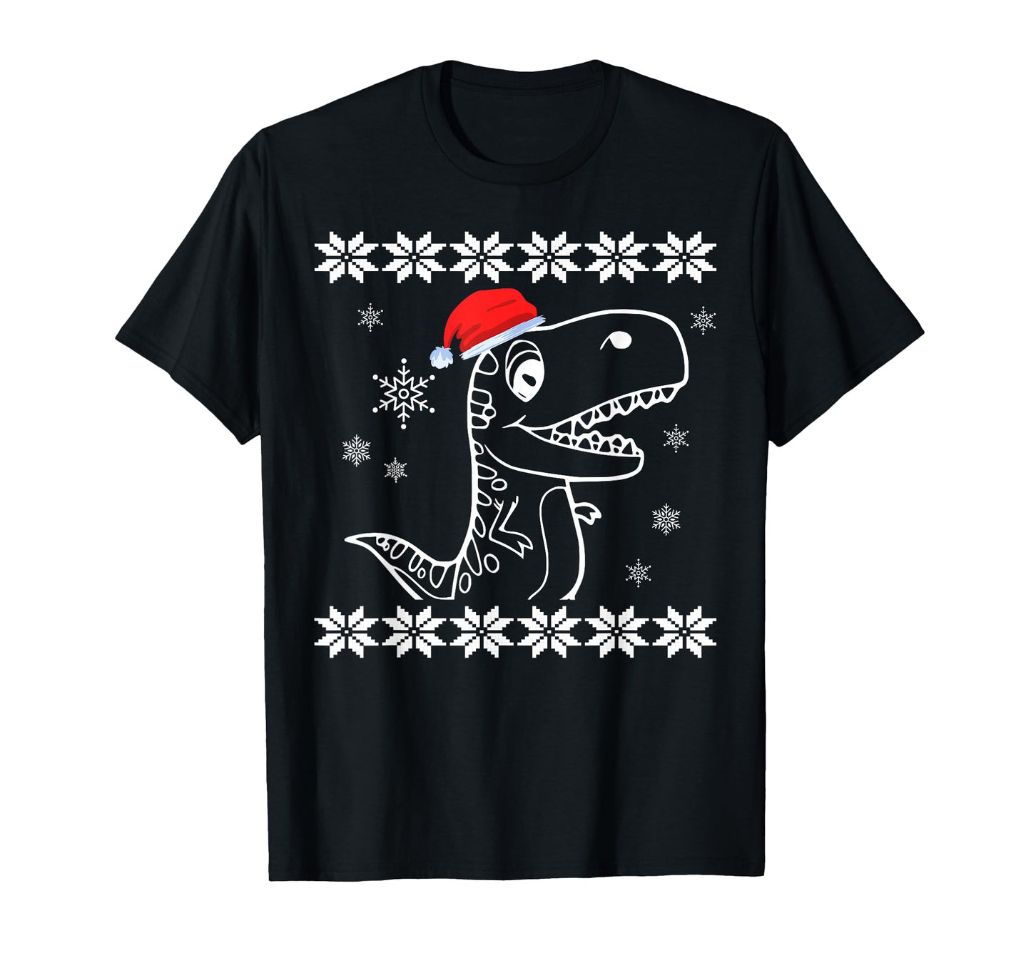 Xmas T-Rex - Santa Dinosaur Christmas Lights Holiday Costume T-Shirt