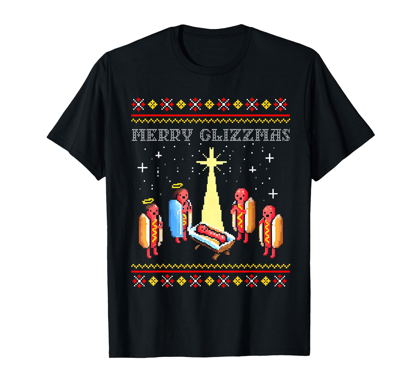 Merry Glizzmas Tacky Funny Hot Dogs Christmas Ugly Pajamas T-Shirt