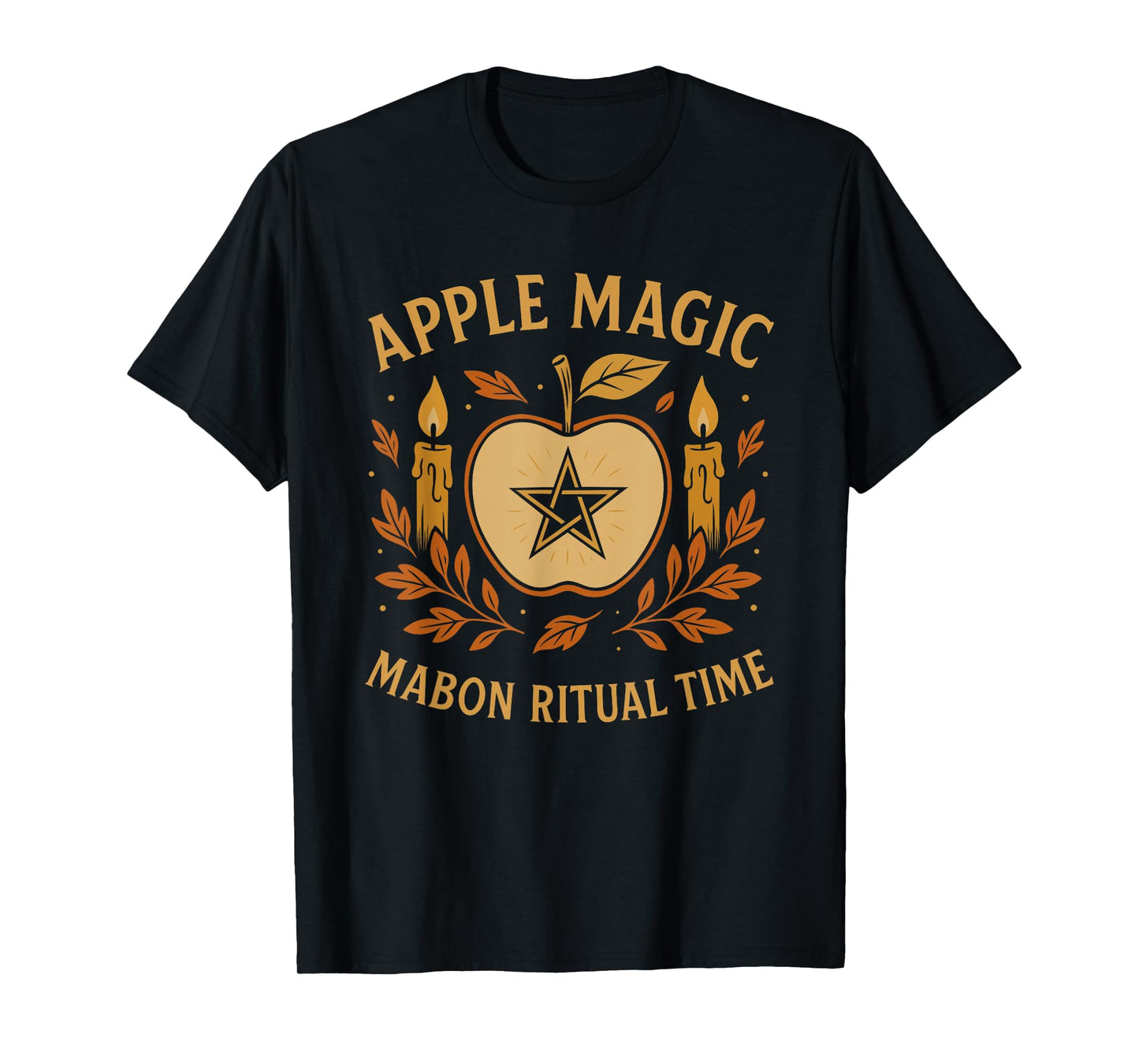 Apple Magic Mabon Design Pagan Witch Symbol Autumn Ritual T-Shirt