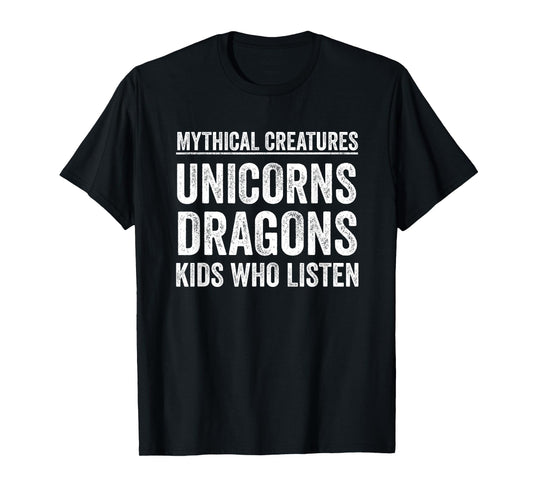 Mythical Creatures Unicorn Dragon Funny Teacher Appreciation T-Shirt