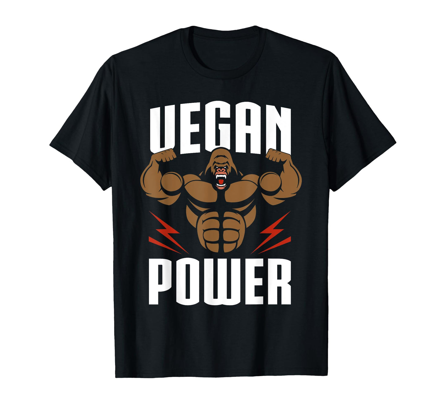 Vegan Power - Gorilla Workout & Gym Bodybuilding T-Shirt