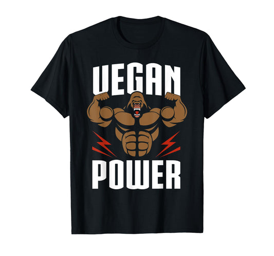 Vegan Power - Gorilla Workout & Gym Bodybuilding T-Shirt