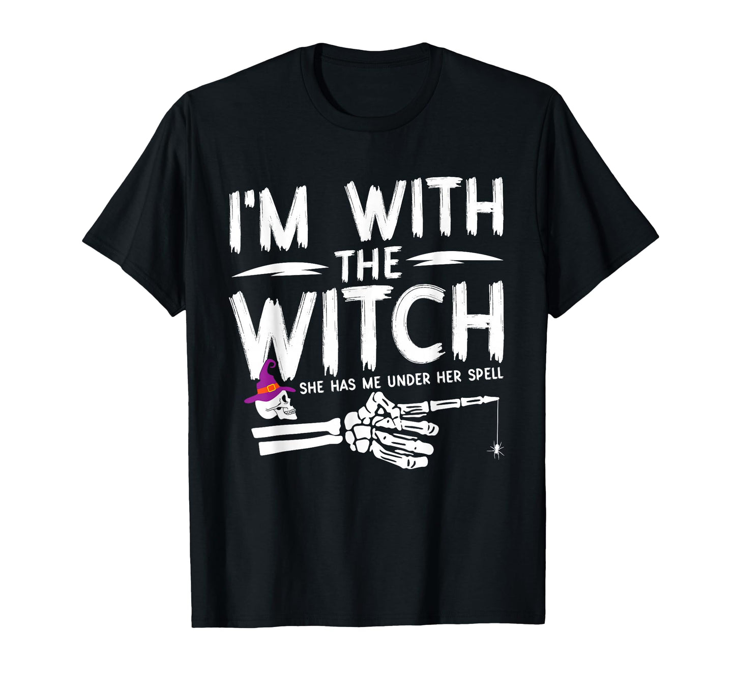 I'm with The Witch Funny Halloween Couple Costume Party T-Shirt