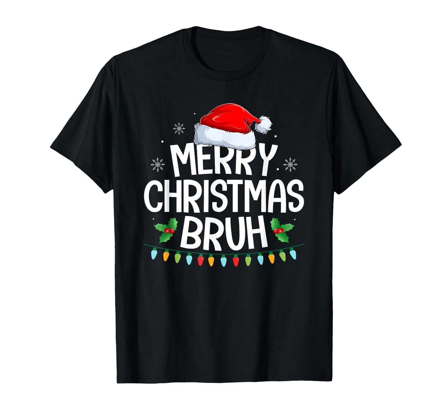 Merry Christmas Bruh Funny Brother Teens Boys Christmas T-Shirt