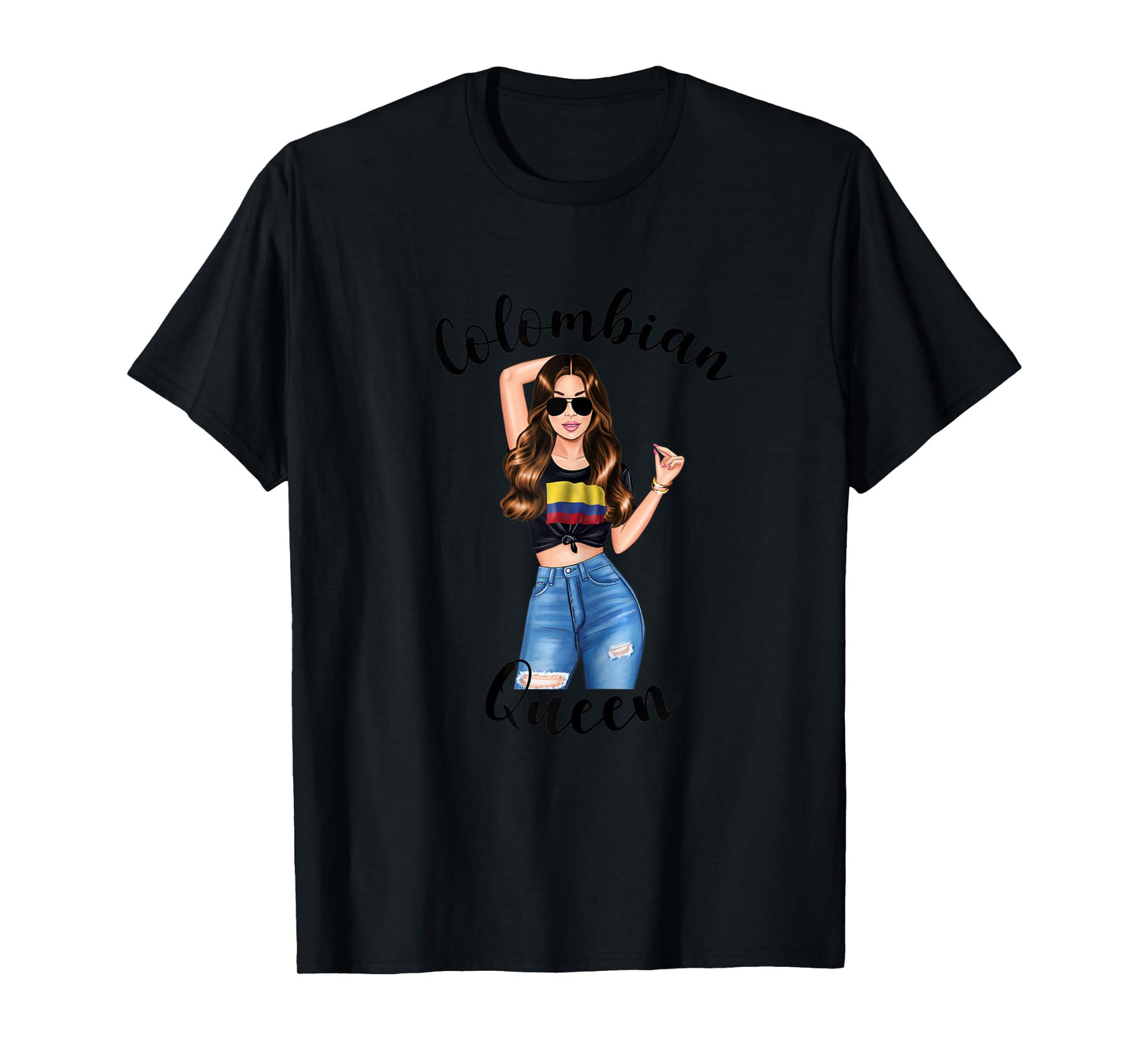 Womens Colombian Queen Sexy Colombiana Colombia Woman Womens T-Shirt