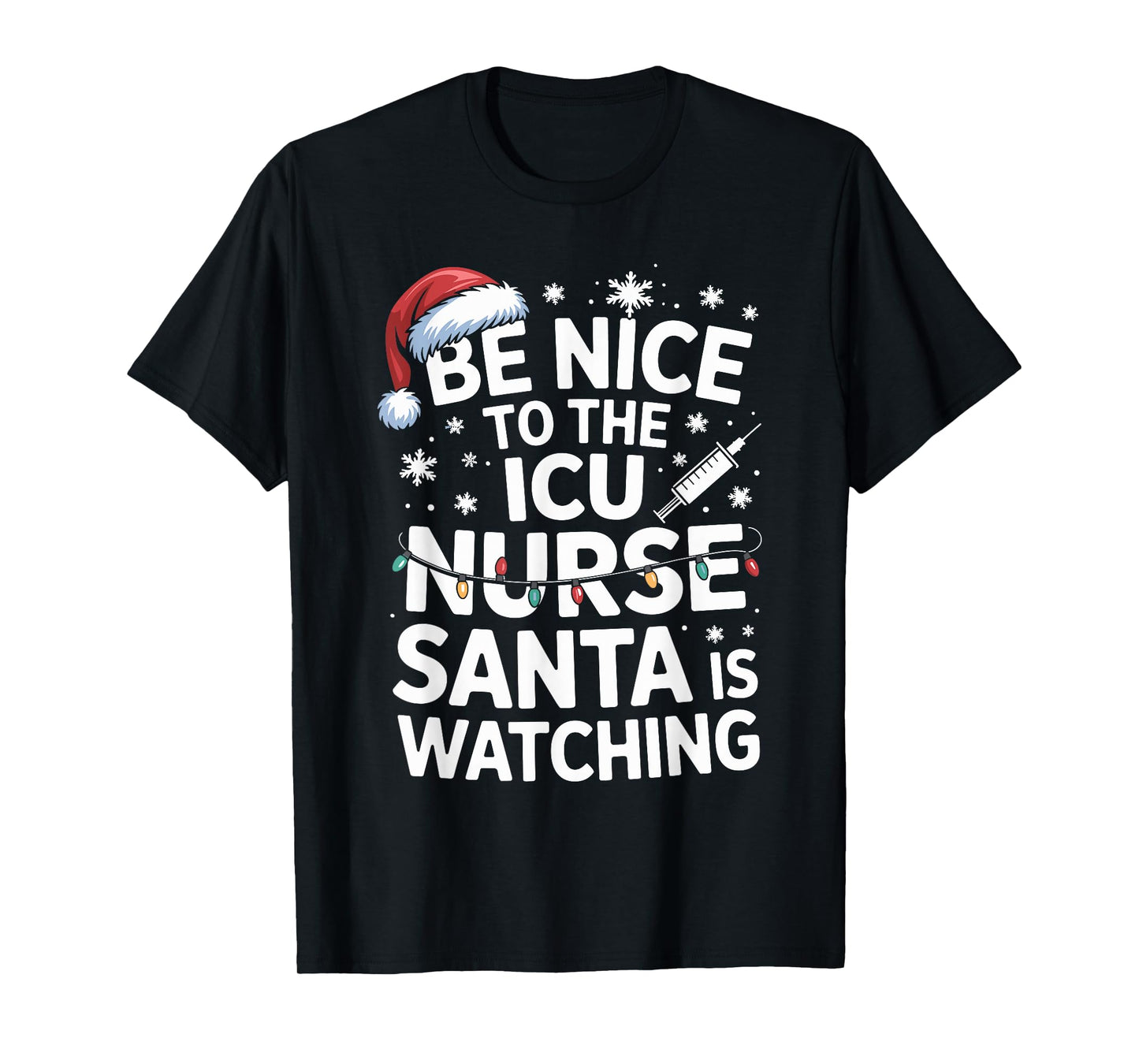 Funny ICU Nurse Christmas Critical Care Nurse Xmas Nursing T-Shirt