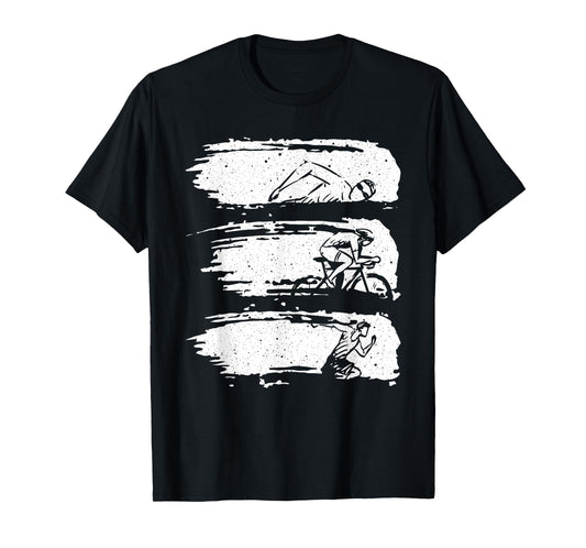 Funny Triathlon Swim Bike Run Design Men Women Triathletes T-Shirt