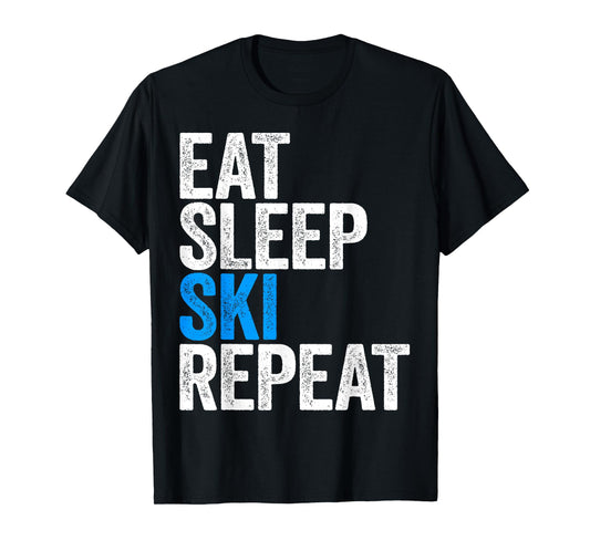 Eat Sleep Ski Repeat T-Shirt Skiing Shirt T-Shirt
