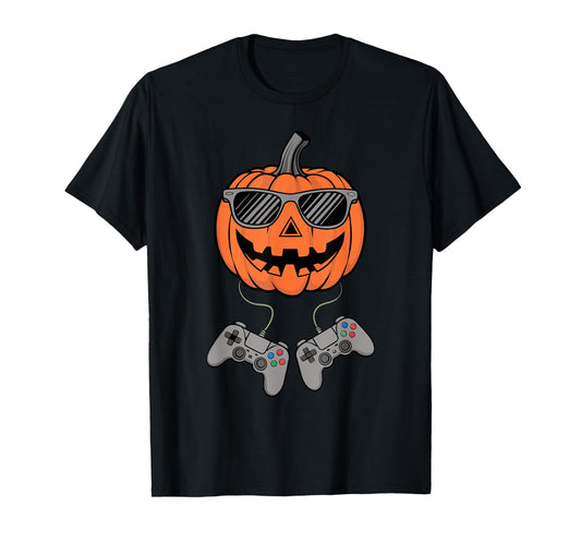 Halloween Jack O Lantern Gamer Boys Kids Men Funny Gaming T-Shirt