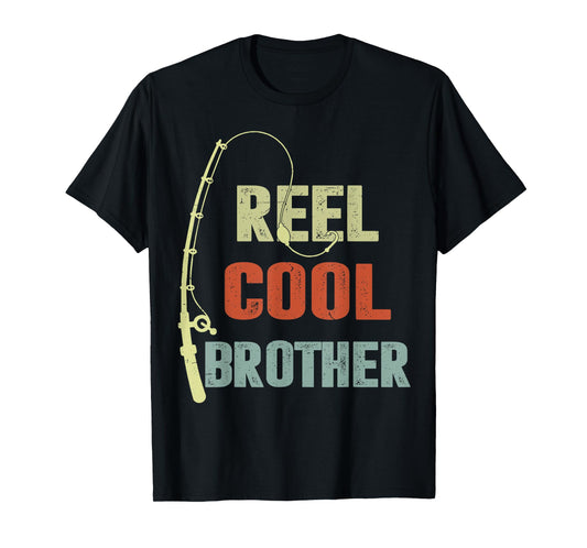 Retro Reel Cool Brother Youth Father Gift Fishing-Shirt Bass T-Shirt
