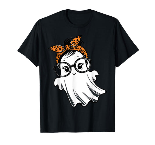 Halloween Ghost Glasses Girl Ghost Costume Eyeglass Women T-Shirt