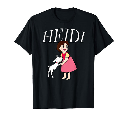 Heidi with Goat Cute Cartoon TV Series with Logo T-Shirt