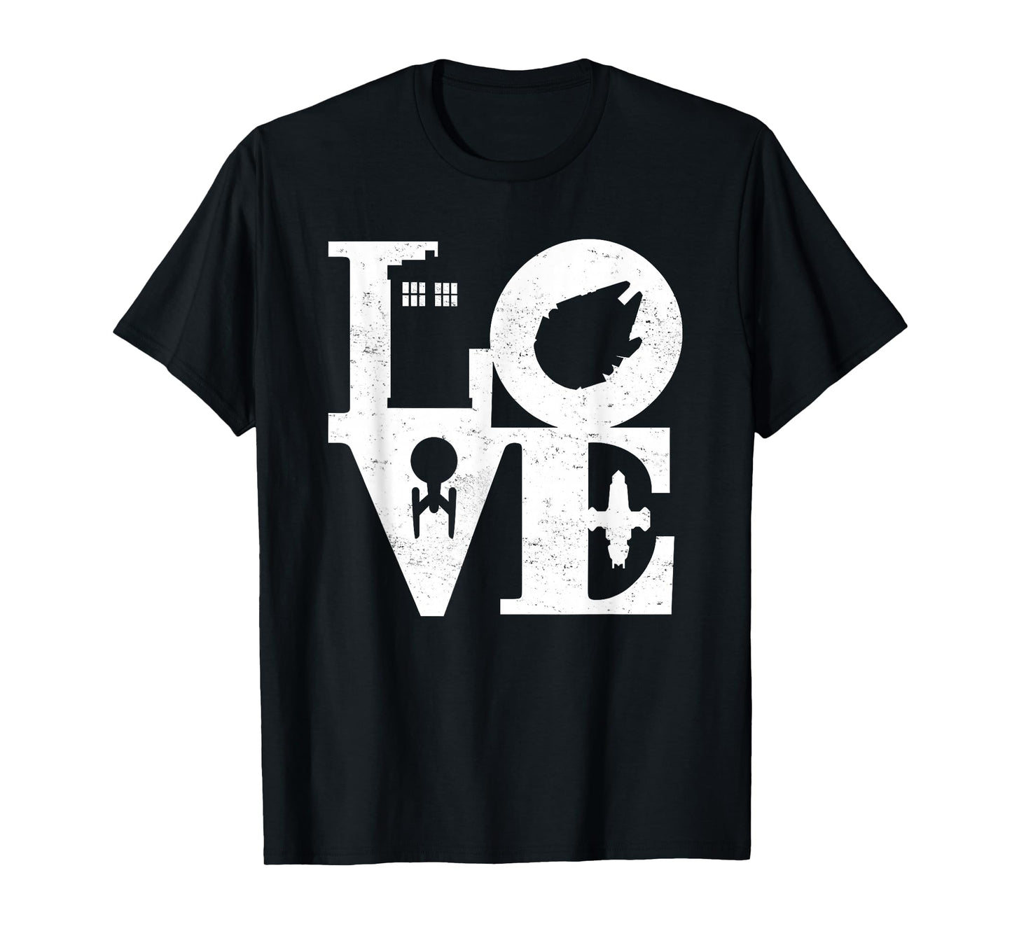Vintage I Love Magic and Science Fiction Space Black Remix T-Shirt