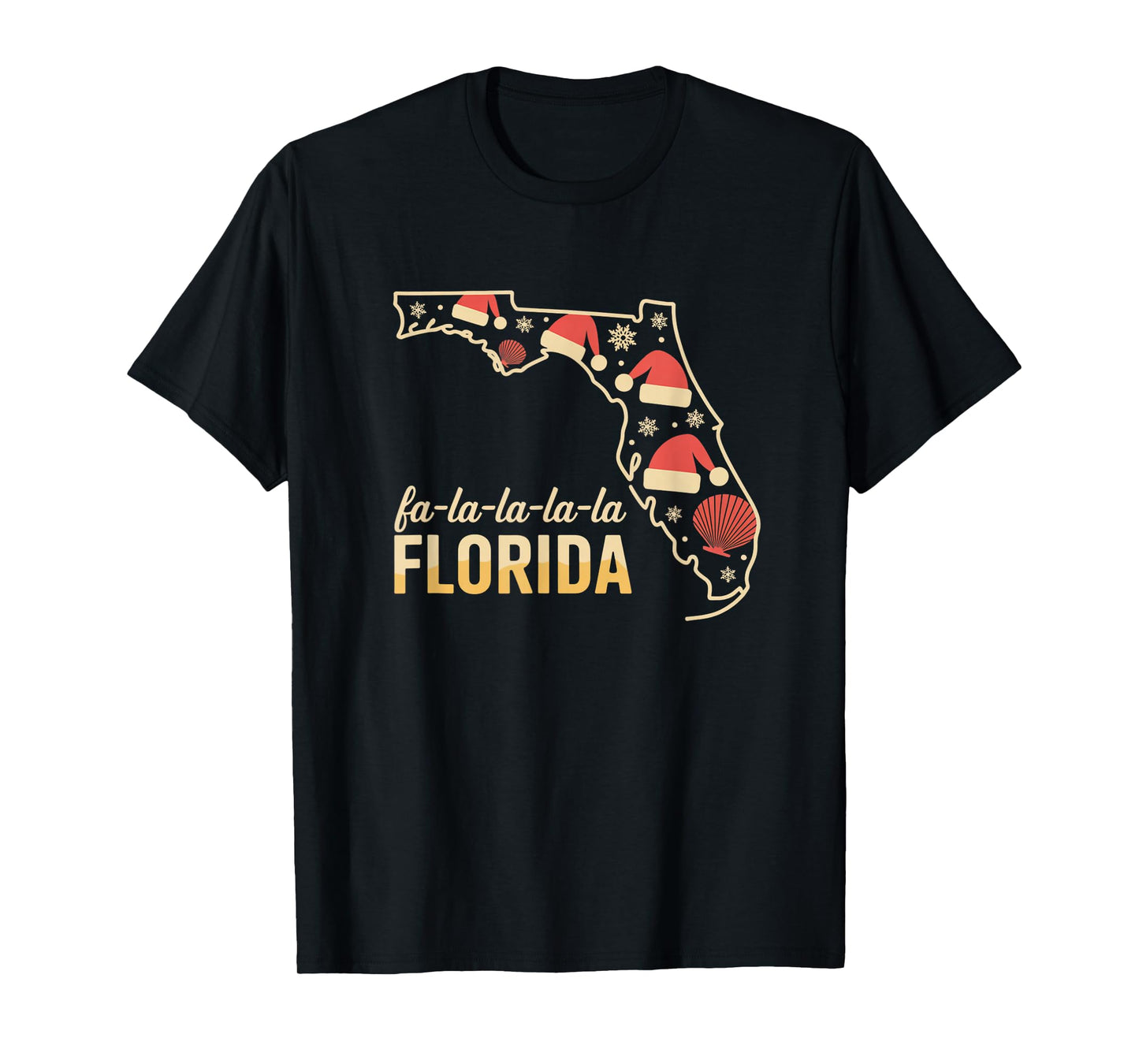 Cute Florida Christmas Family Matching Holiday Santa Hats T-Shirt