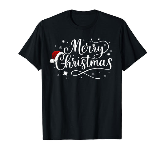 Santa Merry Christmas Xmas Snowflake Family Holiday Pajamas T-Shirt