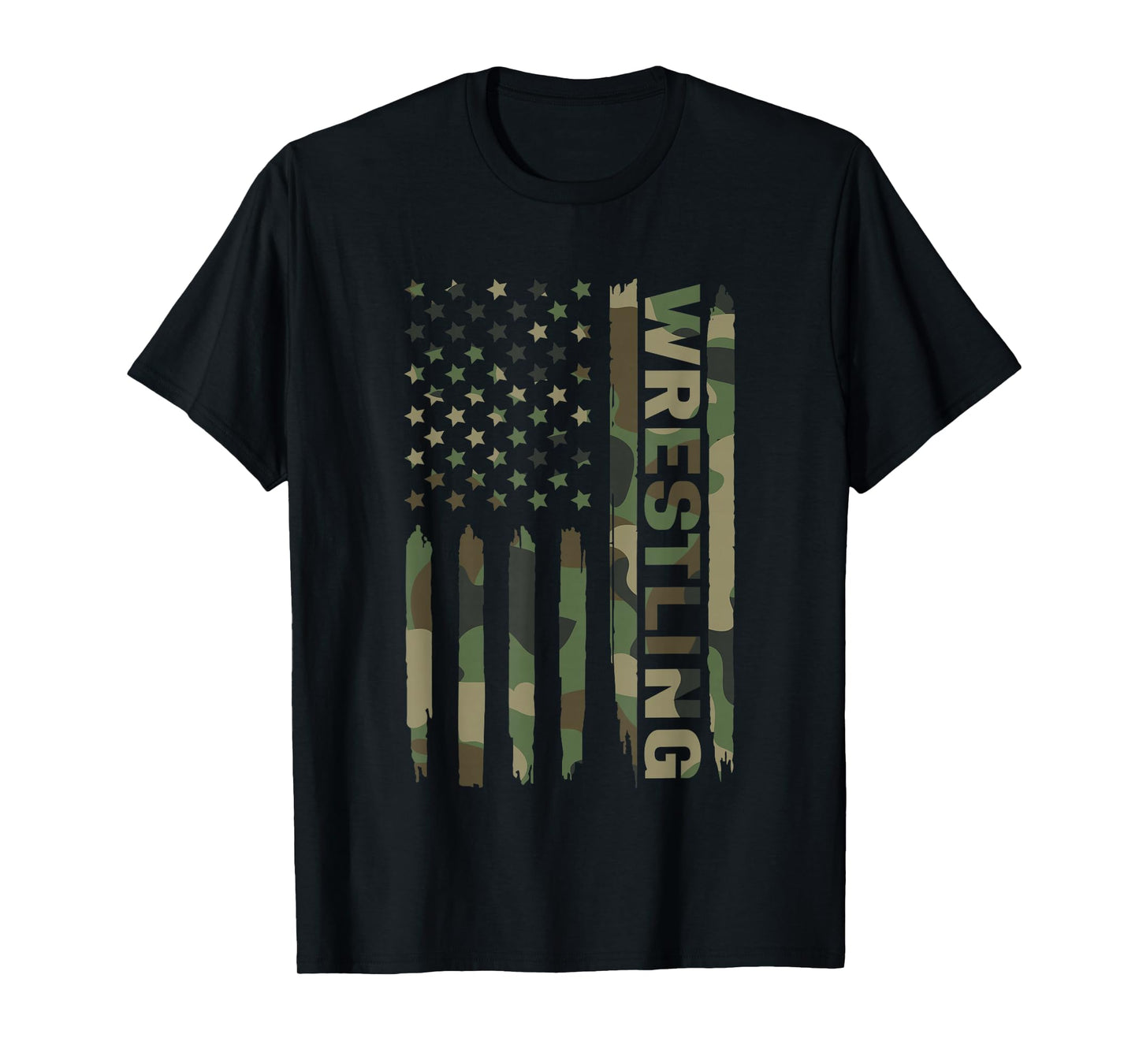 Wrestling American Flag Camo Wrestler T-Shirt