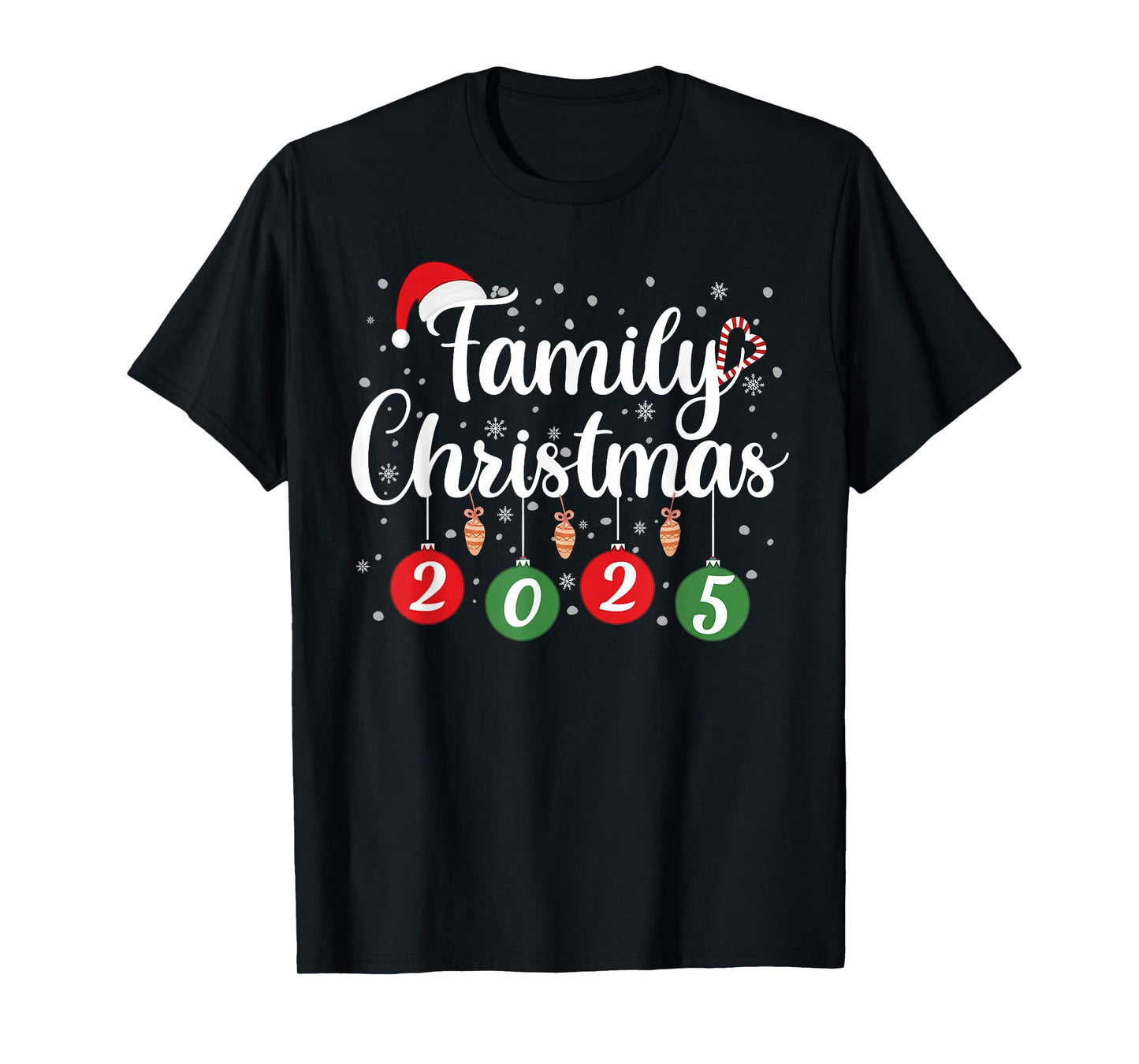 Family Christmas 2025 Xmas Lights Snowflake Pajamas Holiday T-Shirt