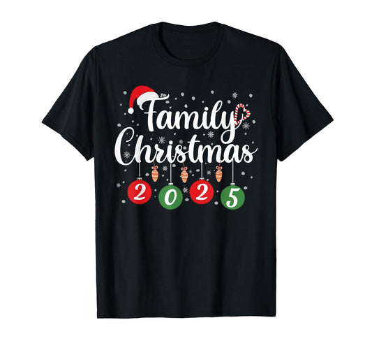 Family Christmas 2025 Xmas Lights Snowflake Pajamas Holiday T-Shirt
