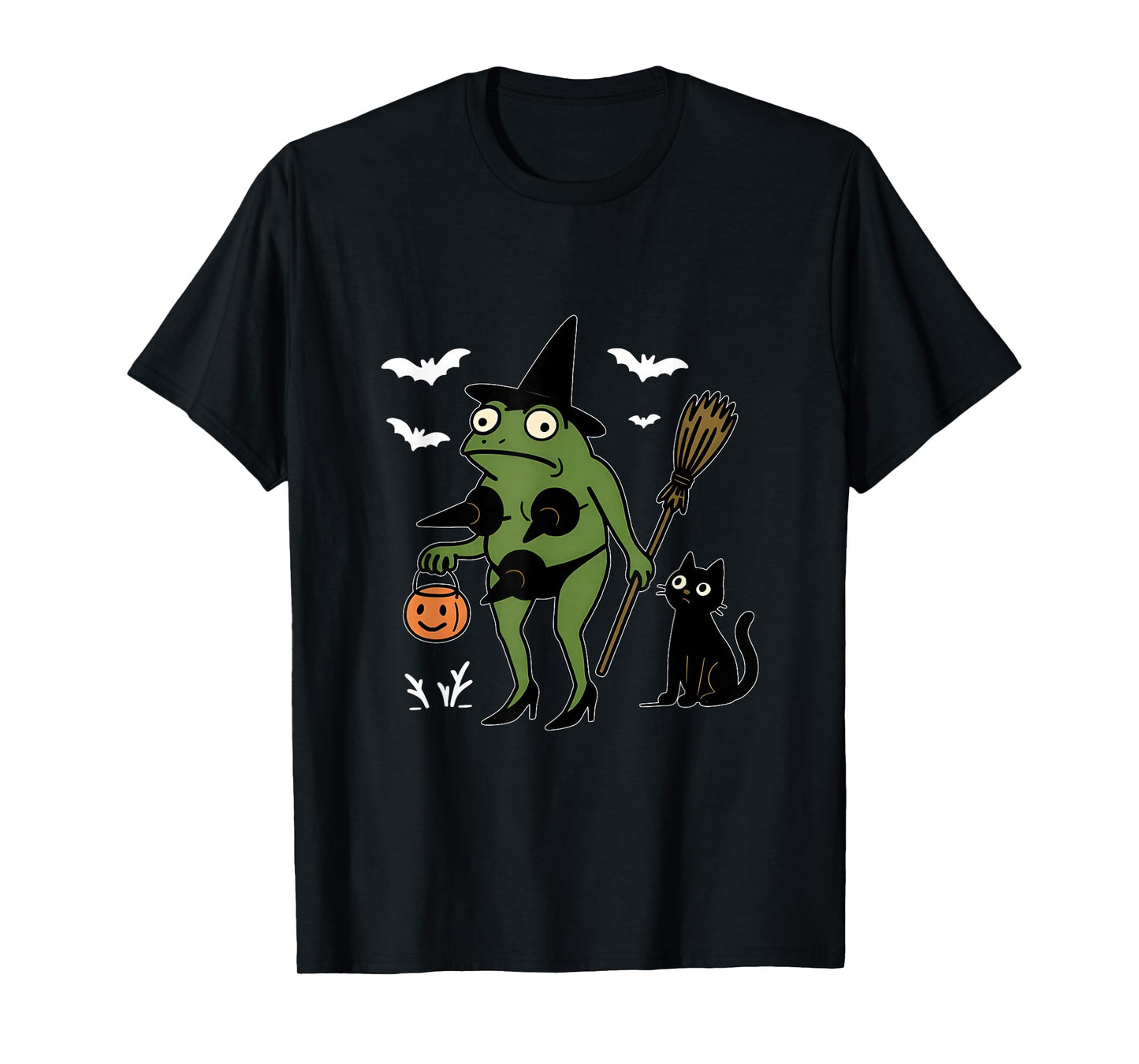 Slut for October, Funny Halloween, Funny Witch Frog Funny T-Shirt