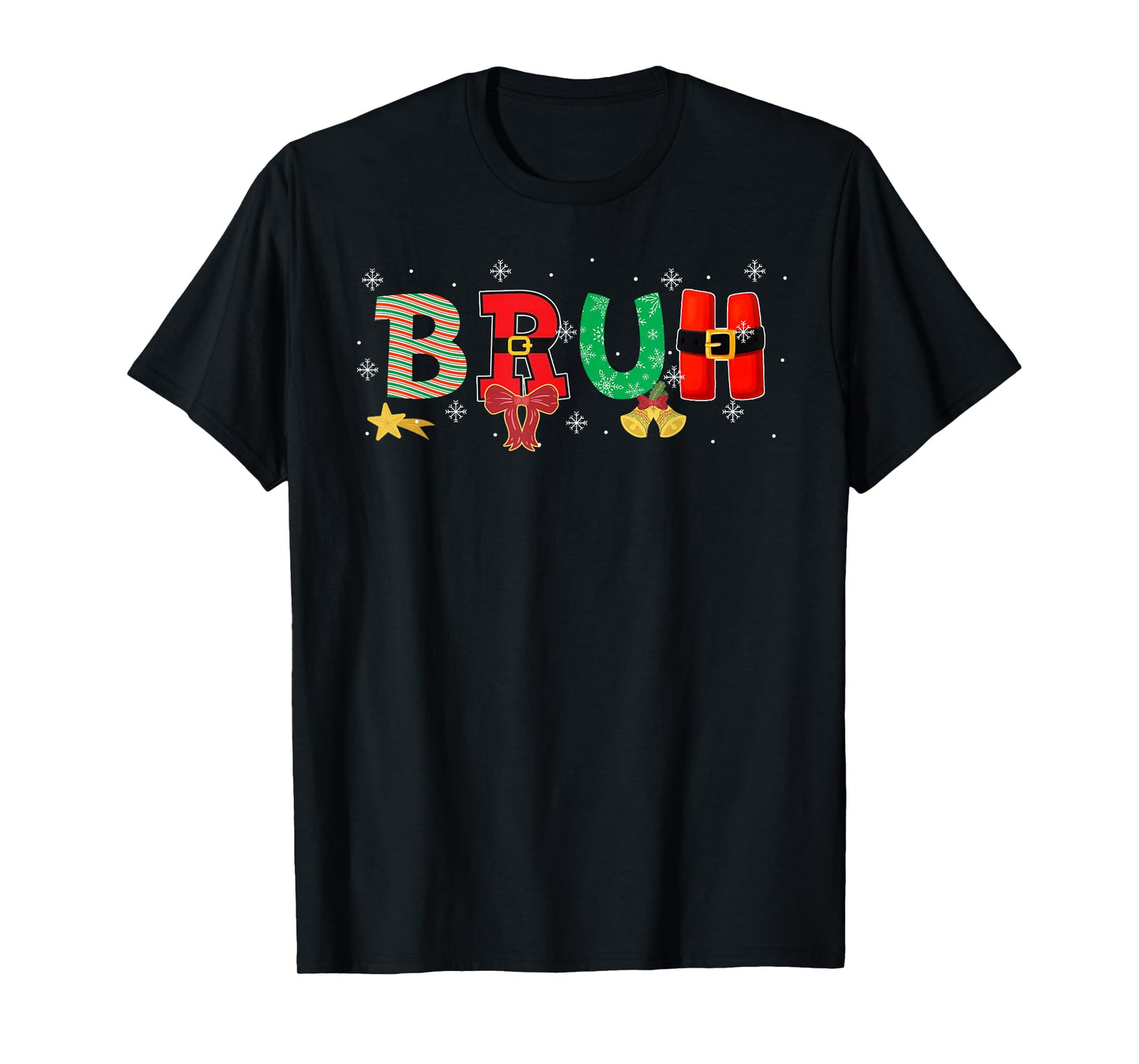 Bruh Funny Christmas Teens Boys Kids Xmas Pajamas Xmas Light T-Shirt