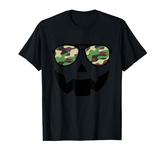 Camo Halloween Pumpkin Sunglasses Funny Boys Camo Halloween T-Shirt