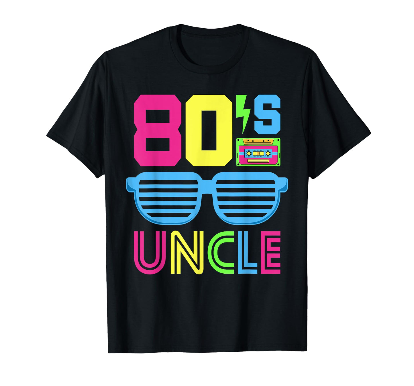 1980s Themed Party Costume Eighties Theme Outfit 80's Uncle T-Shirt