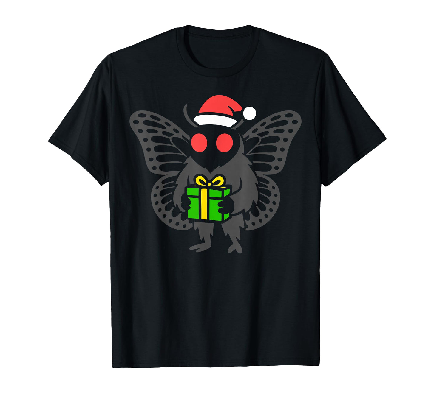Cute Mothman Santa Mysterious and Dark Cryptid Christmas T-Shirt