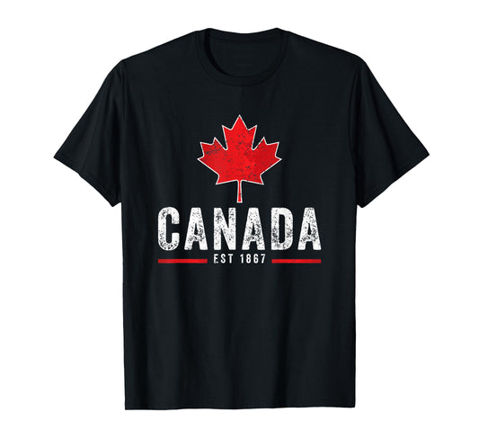 Vintage Canada EST 1867 Patriotic Proud Canadian Merch T-Shirt