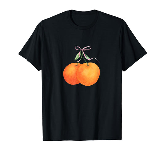 Vintage Orange fruit coquette bow Oranges Boho Y2K bows T-Shirt