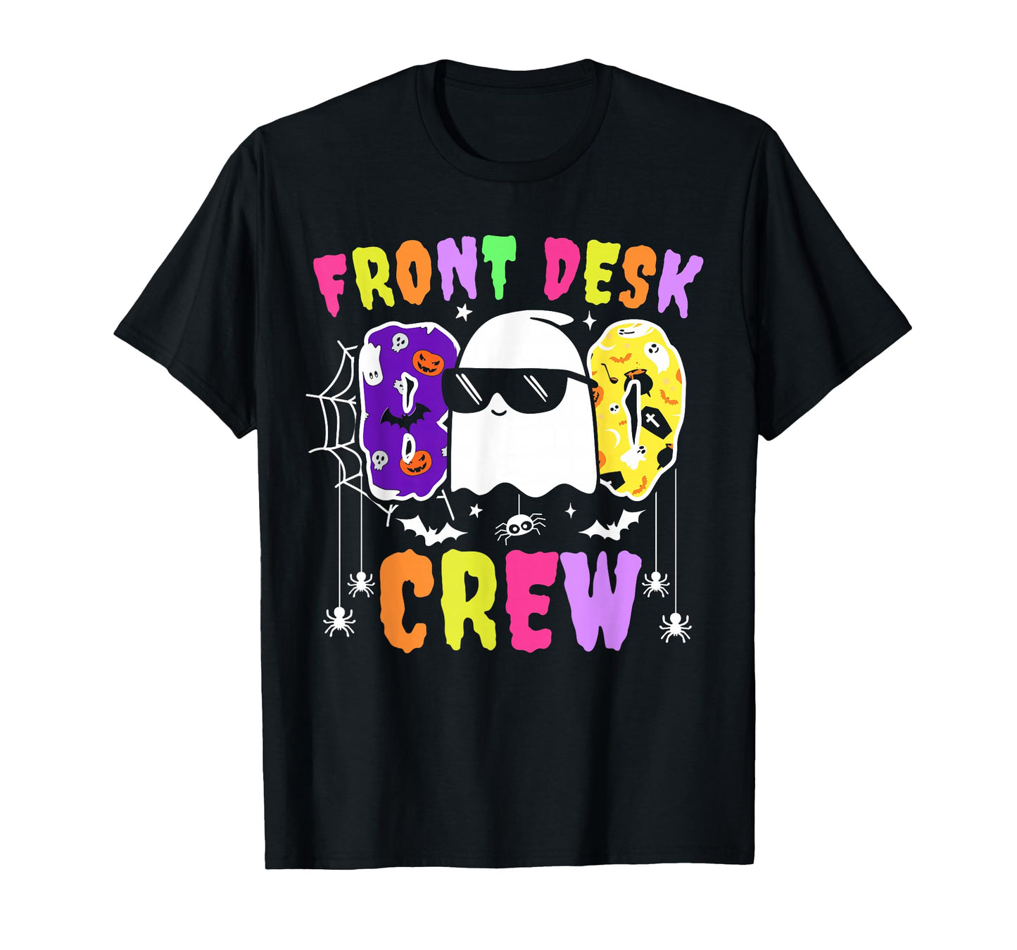 Front Desk Boo Crew Funny Ghost Halloween Receptionist 2025 T-Shirt