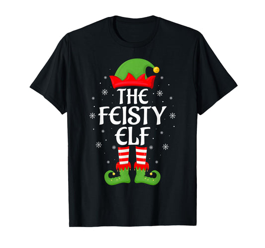 Feisty Elf Xmas Family Matching Elf Squad Christmas T-Shirt
