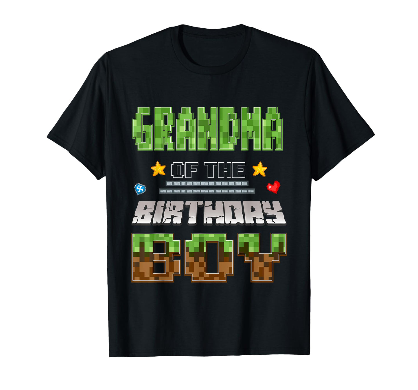Grandma of The Birthday Boy Video Gamer Pixel Birthday Party T-Shirt