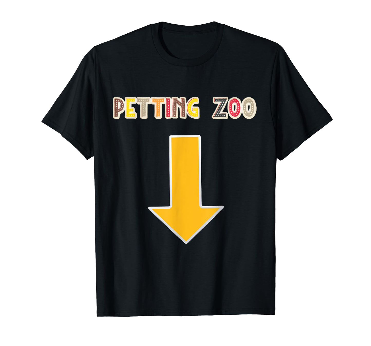 Mens Funny Guys Adult Humor Petting Zoo Arrow Down T-Shirt