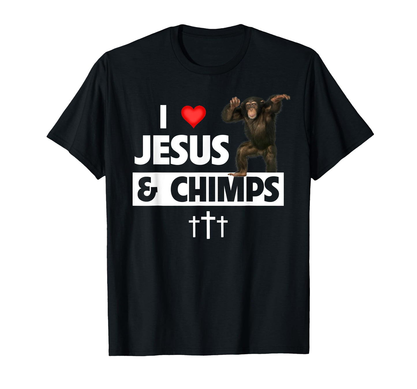 I Love Jesus and Chimps Christian Chimpanzee Monkey Lovers T-Shirt