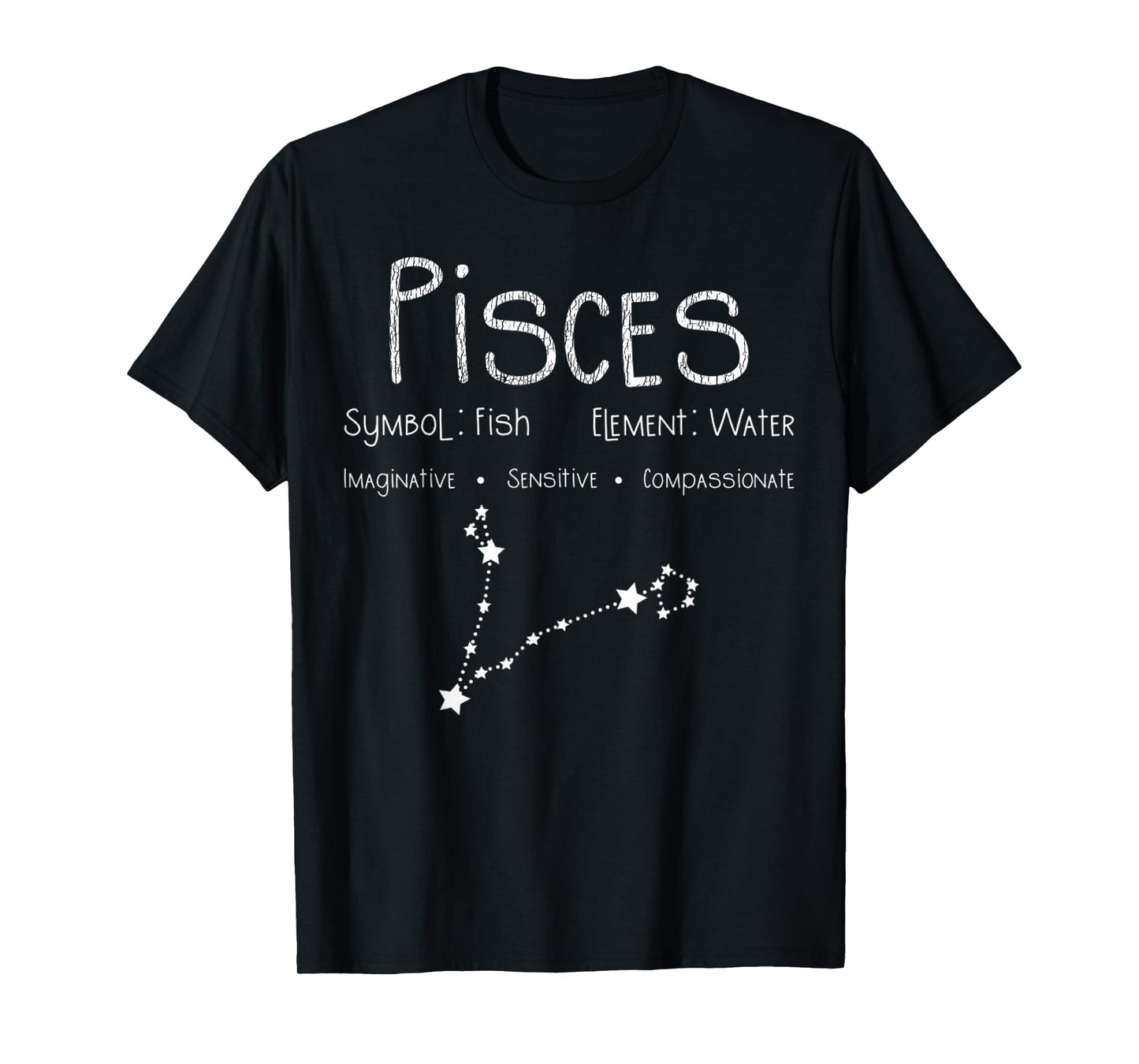 Vintage Distressed Pisces Symbol Zodiac Sign Birthday Gift T-Shirt