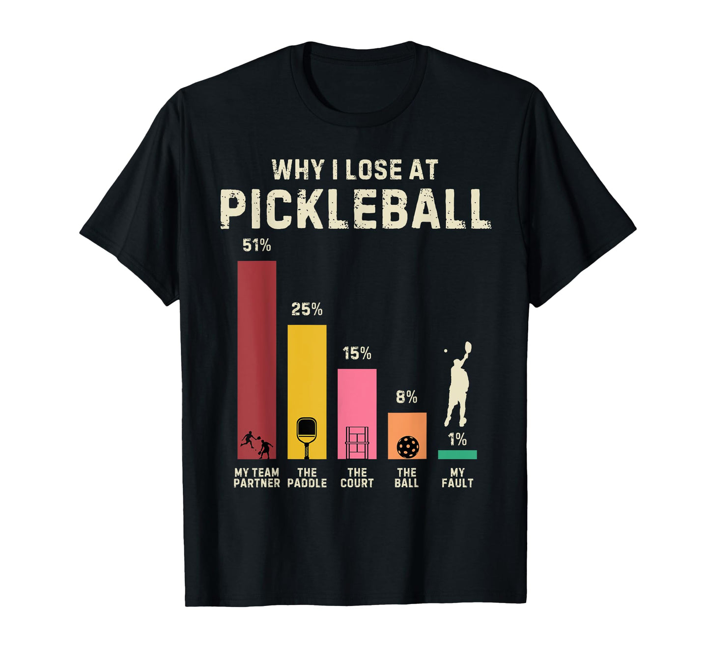 Why I Lose at Pickleball Funny Pickleball T-Shirt