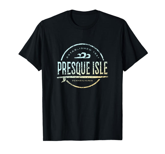 Presque Isle - Retro Presque Isle Pennsylvania Vintage Surf T-Shirt