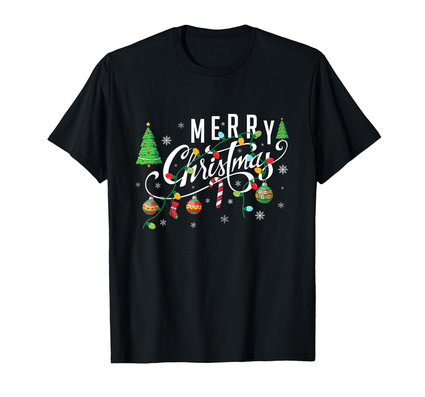Merry Christmas Lights Decoration Holiday Xmas Family T-Shirt