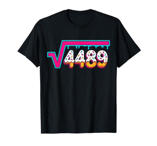 6 7 Vintage Funny Meme Square Root 4489 Slang Math Teacher T-Shirt