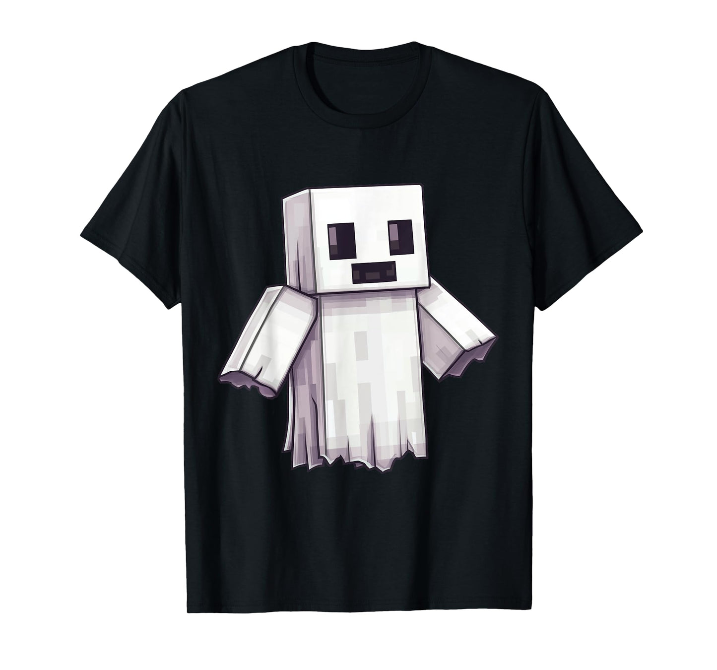 Ghost Video Gamer Pixel Halloween Matching Costume Men Kids T-Shirt